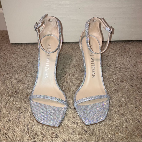STUART WEITZMAN Heels SANDALS Crystal NUDISTCURVE - Sz 9 B Spain NEW! - Picture 8 of 16